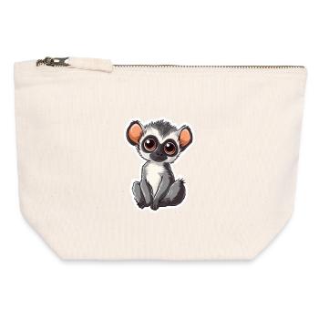 lemur - Canvas Zip Pouch 12 x 13 cm - nature - Front
