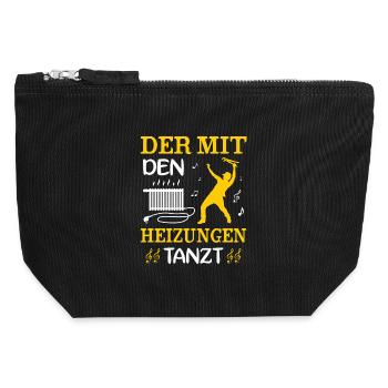 Heating Engineer Heating Construction Plumber Plumber - Canvas Zip Pouch 12 x 13 cm - black - Front