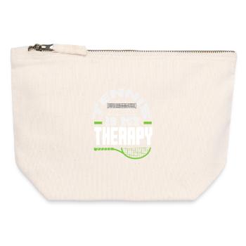 Le tennis est ma thérapie pour les joueurs de tennis - Pochette zippée en toile 12 x 13 cm - blanc naturel - Devant