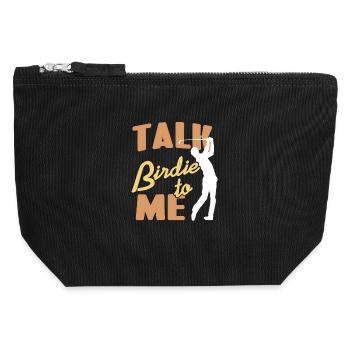 Talk Birdie to Me Flirty Golf Wordplay Humor - Canvas Zip Pouch 12 x 13 cm - black - Front