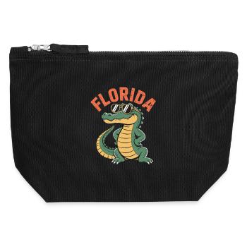Florida Alligator - Canvas Zip Pouch 12 x 13 cm - black - Front