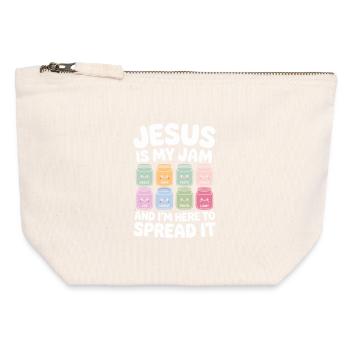 Jesus Is My Jam: Faith, Hope, Peace, - Canvas Zip Pouch 12 x 13 cm - nature - Front