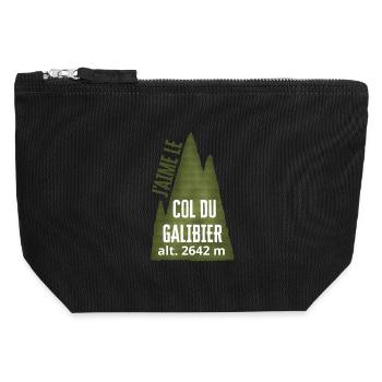 Col du Galibier Alt 2642 m - Canvas Reißverschluss-Täschchen (12 x 13 cm) - Schwarz - Vorne