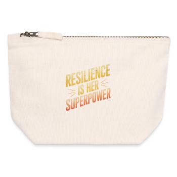 Resilience is Her Superpower Women's Equality - Canvas Reißverschluss-Täschchen (12 x 13 cm) - Naturweiß - Vorne