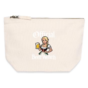 Offizielle Bierfrau - Canvas Reißverschluss-Täschchen (12 x 13 cm) - Naturweiß - Vorne
