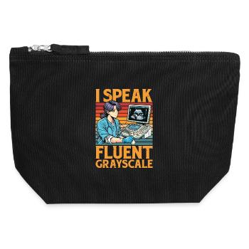 Sonographer I Speak Fluent Grayscale Xray Tech - Canvas Reißverschluss-Täschchen (12 x 13 cm) - Schwarz - Vorne