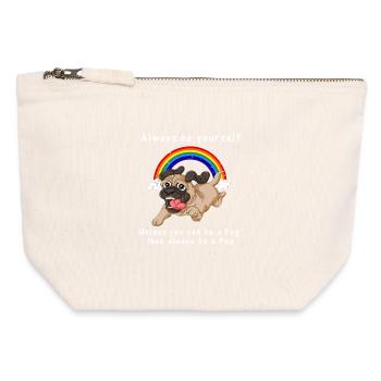 Sei Immer Ein Mops Lustiges T-Shirt - Canvas Reißverschluss-Täschchen (12 x 13 cm) - Naturweiß - Vorne