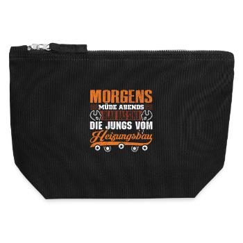 Heating Engineer Heating Construction Plumber Plumber - Canvas Zip Pouch 12 x 13 cm - black - Front
