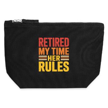 Retired Rente Ruhestand - Canvas Reißverschluss-Täschchen (12 x 13 cm) - Schwarz - Vorne