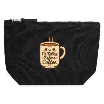 Kein Talkie Vor dem Kaffee Niedliches Gemütliches Design - Canvas Reißverschluss-Täschchen (12 x 13 cm) - Schwarz - Vorne