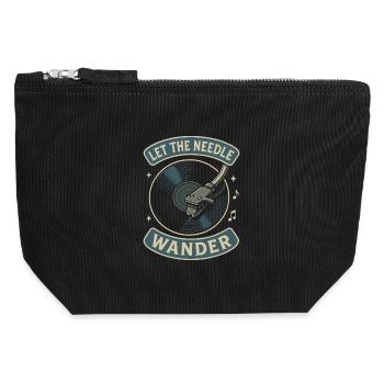 Let The Needle Wander Vinyl Record Lovers - Canvas Zip Pouch 12 x 13 cm - black - Front