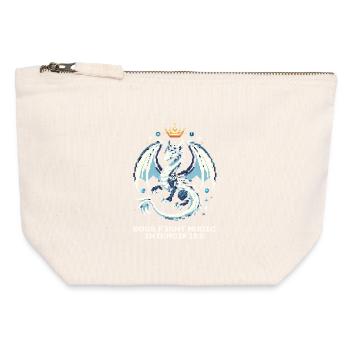 Bosskampf-Musik | Drache Pixel Art - Pochette zippée en toile 12 x 13 cm - blanc naturel - Devant