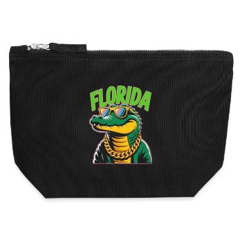 Florida Alligator - Canvas Zip Pouch 12 x 13 cm - black - Front