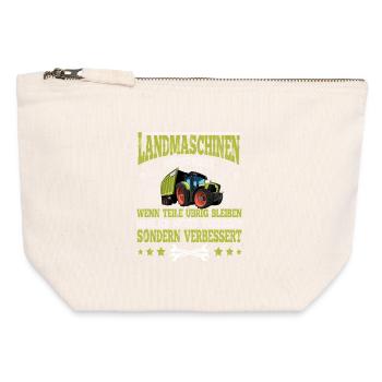 Mécanicien de machines agricoles - Pochette zippée en toile 12 x 13 cm - blanc naturel - Devant