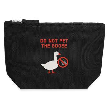 Funny Geese Meme Chaos Honk Certified Silly - Canvas Zip Pouch 12 x 13 cm - black - Front