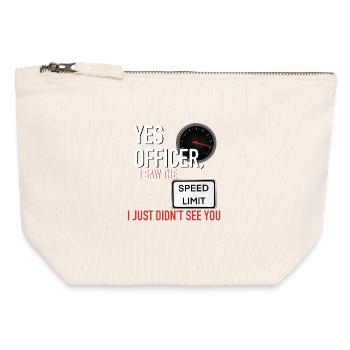 Yes Officer Funny Speeding Tee - Pochette zippée en toile 12 x 13 cm - blanc naturel - Devant