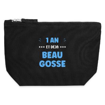 1 An Déjà Beau Gosse - Pochette zippée en toile 12 x 13 cm - noir - Devant