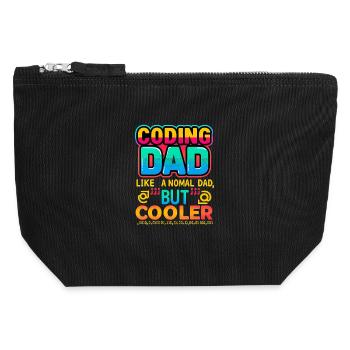 Coding Dad Cooler, Programmer  - Canvas Zip Pouch 12 x 13 cm - black - Front