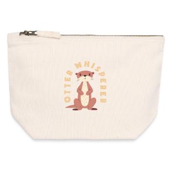 Sea Otter Cartoon Whisperer - Canvas Zip Pouch 12 x 13 cm - nature - Front
