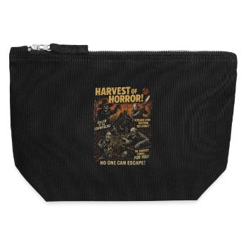 Récolte La Ferme d’Horreur Affiche de film Halloween - Pochette zippée en toile 12 x 13 cm - noir - Devant