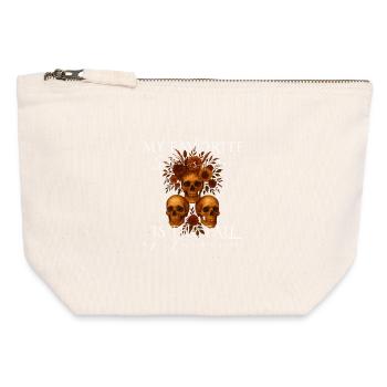 Ma saison préférée Fall of Fascism Design - Pochette zippée en toile 12 x 13 cm - blanc naturel - Devant