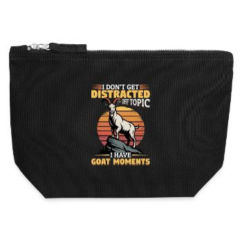 Funny Farm Animal Goat - Canvas Zip Pouch 12 x 13 cm - black - Front
