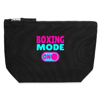 Boxing Mode ON - Martial Artists and Boxers - Canvas Zip Pouch 12 x 13 cm - black - Front