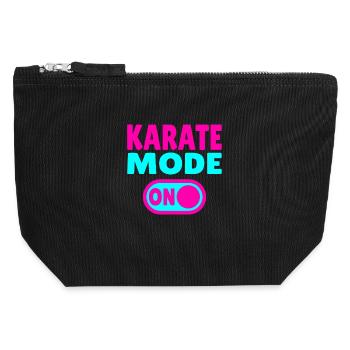 Karate Mode ON – Motivation for Martial Artists - Canvas Zip Pouch 12 x 13 cm - black - Front