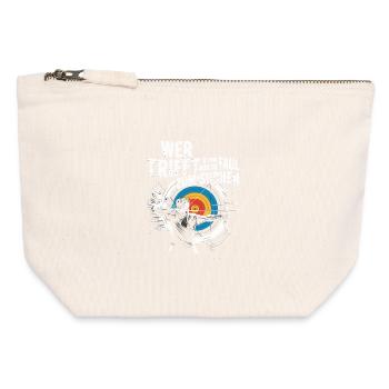 Conception de tir à l’arc pour les archers et les parcours - Pochette zippée en toile 12 x 13 cm - blanc naturel - Devant
