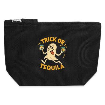 Trick Or Tequila Funny Halloween Saying - Canvas Zip Pouch 12 x 13 cm - black - Front