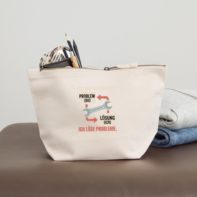 I am a craftsman: solution instead of problem Canvas Zip Pouch 12 x 13 cm