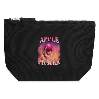 Apple Picker Retro Sunset - Canvas Reißverschluss-Täschchen (12 x 13 cm) - Schwarz - Vorne