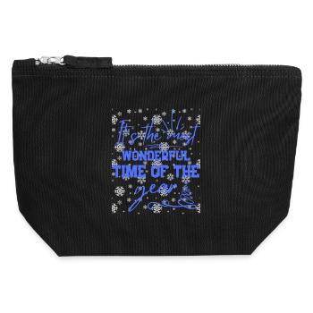Festliche Weihnachtsstimmung - Canvas Reißverschluss-Täschchen (12 x 13 cm) - Schwarz - Vorne