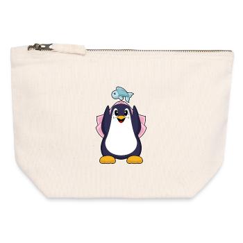 Penguin Bridal Veil Wedding - Canvas Zip Pouch 12 x 13 cm - nature - Front