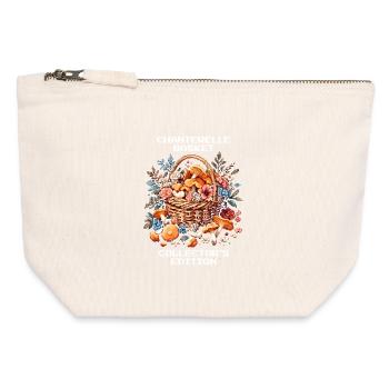 Panier de chanterelles | Édition Collector Forager - Pochette zippée en toile 12 x 13 cm - blanc naturel - Devant