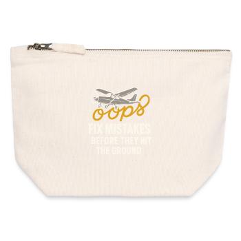 Flight Instructor Cfi Pilot Aviation Instructor - Canvas Zip Pouch 12 x 13 cm - nature - Front