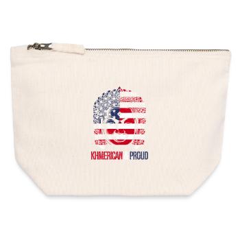 Kambodscha Kambodschaner Khmerican & Proud - Canvas Reißverschluss-Täschchen (12 x 13 cm) - Naturweiß - Vorne