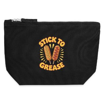 Stay with Fat Corn Dogs Foodie Fat Food - Canvas Zip Pouch 12 x 13 cm - black - Front