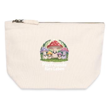 Mushroom Picking Mushrooms Picking Mushroom Hunters Forest - Canvas Zip Pouch 12 x 13 cm - nature - Front