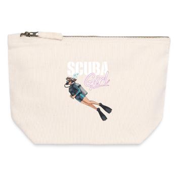Scuba Girl Taucherin Design - Canvas Reißverschluss-Täschchen (12 x 13 cm) - Naturweiß - Vorne