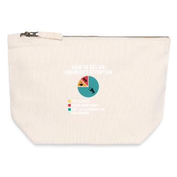 Engineer’s Attention Free Coffee Rework Mechanism - Canvas Zip Pouch 12 x 13 cm - nature - Front