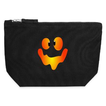 lustiges Kürbis Gesicht Halloween Shirt Outfit Top - Canvas Reißverschluss-Täschchen (12 x 13 cm) - Schwarz - Vorne