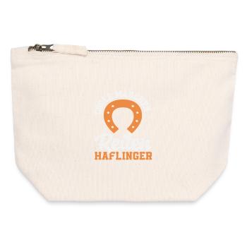 Coole Mädchen Reiten Haflinger Pony Pferd - Canvas Reißverschluss-Täschchen (12 x 13 cm) - Naturweiß - Vorne