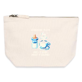 Erreur 404 : Me-Time est manquant | Maman, Café, Vie Quotidienne - Pochette zippée en toile 12 x 13 cm - blanc naturel - Devant