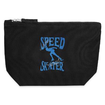 Speed Skater Speed Skating Shirt - Canvas Zip Pouch 12 x 13 cm - black - Front