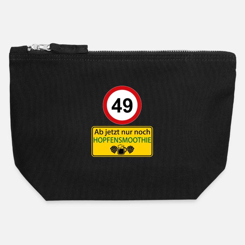 49 From now on only hop smoothie - Canvas Zip Pouch 12 x 13 cm - black