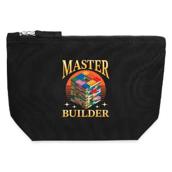 Building Blocks Kids Brick Builder - Canvas Reißverschluss-Täschchen (12 x 13 cm) - Schwarz - Vorne