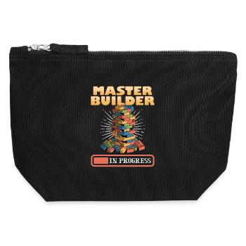 Building Blocks Kids Brick Builder - Canvas Zip Pouch 12 x 13 cm - black - Front