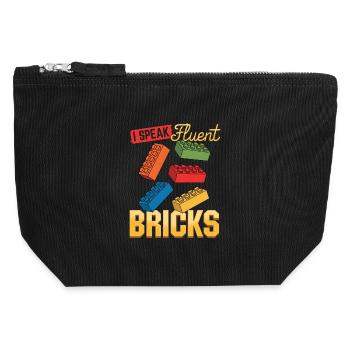 Building Blocks Kids Brick Builder - Canvas Zip Pouch 12 x 13 cm - black - Front