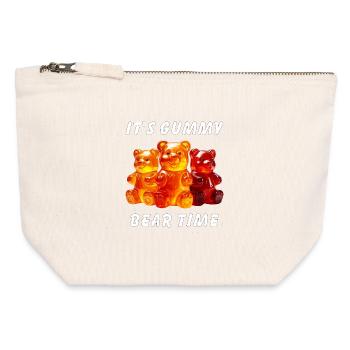 IT'S GUMMY BEAR TIME - Canvas Reißverschluss-Täschchen (12 x 13 cm) - Naturweiß - Vorne